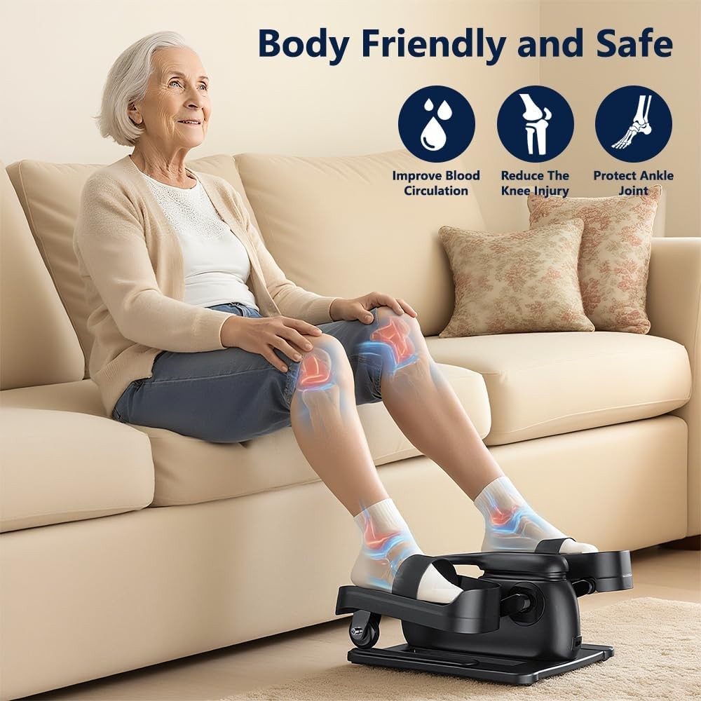 Under Desk Elliptical Pedal Exerciser Electric Quiet Leg Trainer Remote