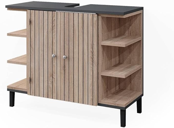 Sonoma Oak Bathroom Sink Cabinet 79.6x64x32cm Storage Unit with Shelves