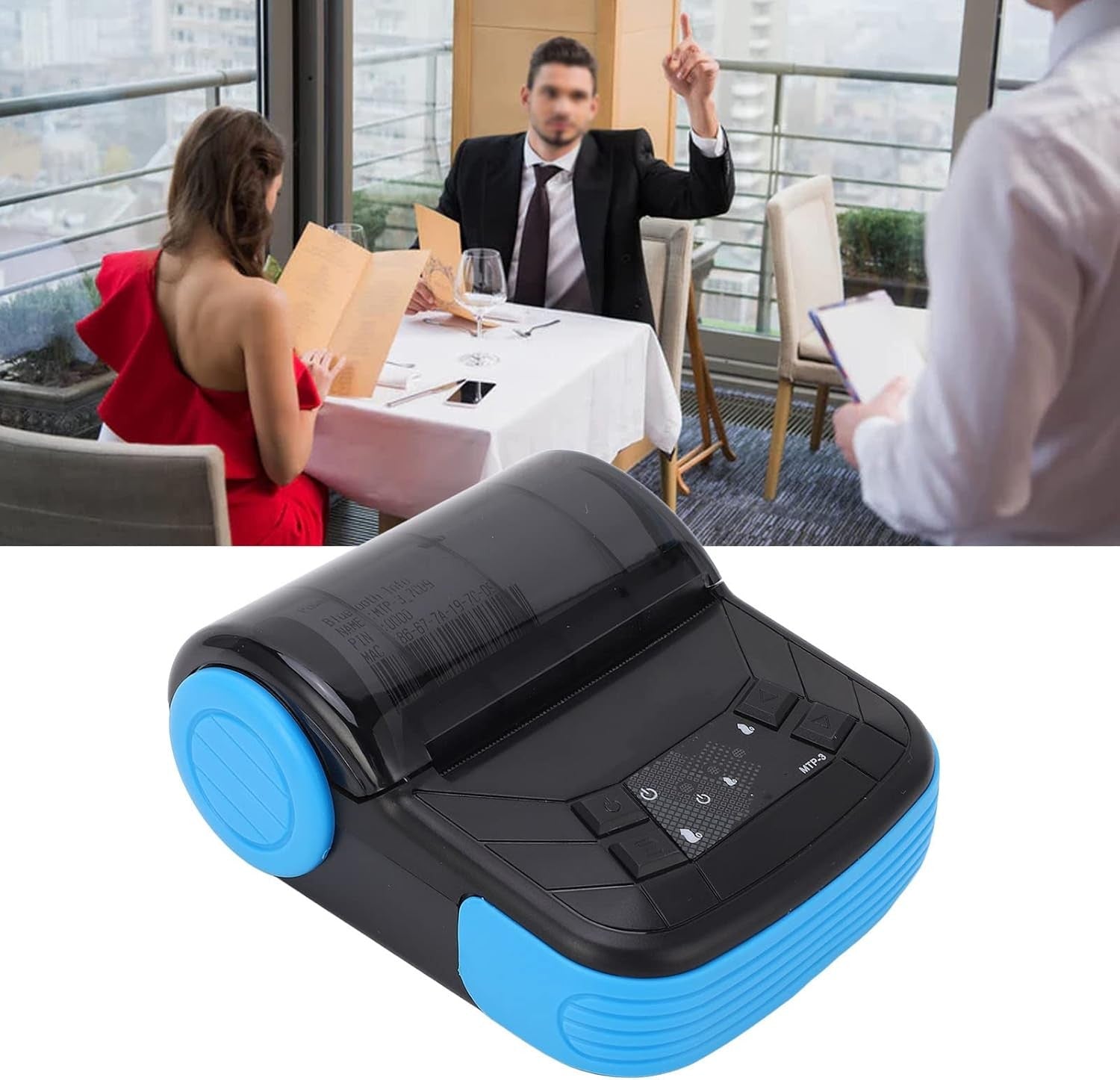 Wireless Bluetooth 80 mm Portable Thermal Receipt Printer High‑Speed POS
