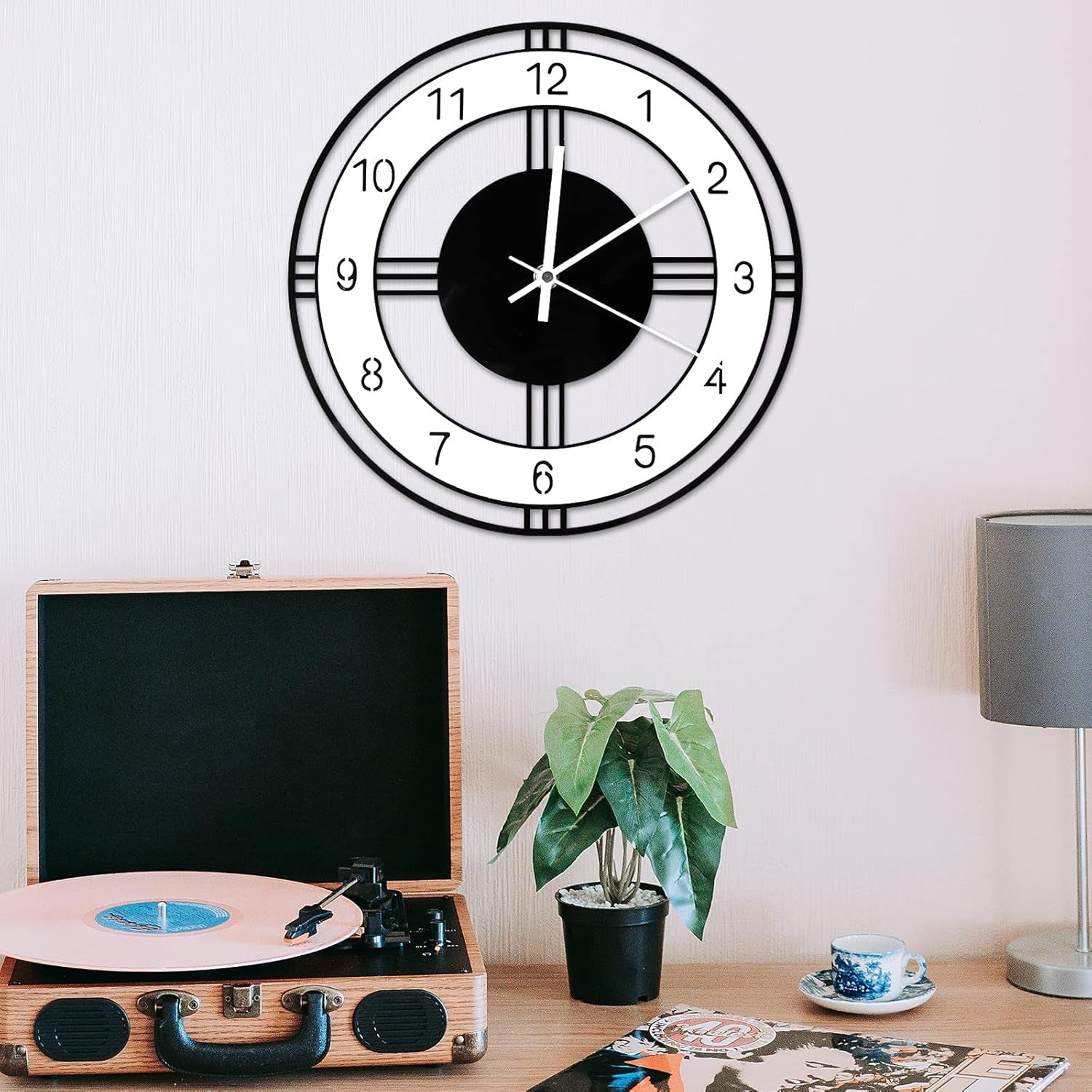 Modern 11 Inch Silent Wall Clock Acrylic Non-Ticking Round Home Office Decor