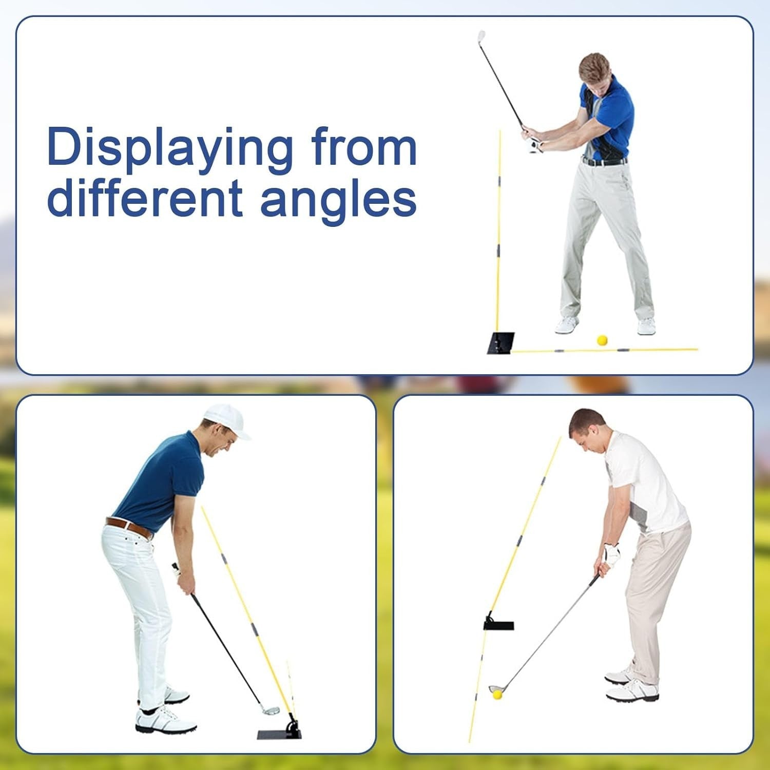 Golf Swing Trainer Alignment Stick Holder Practice Plate Set