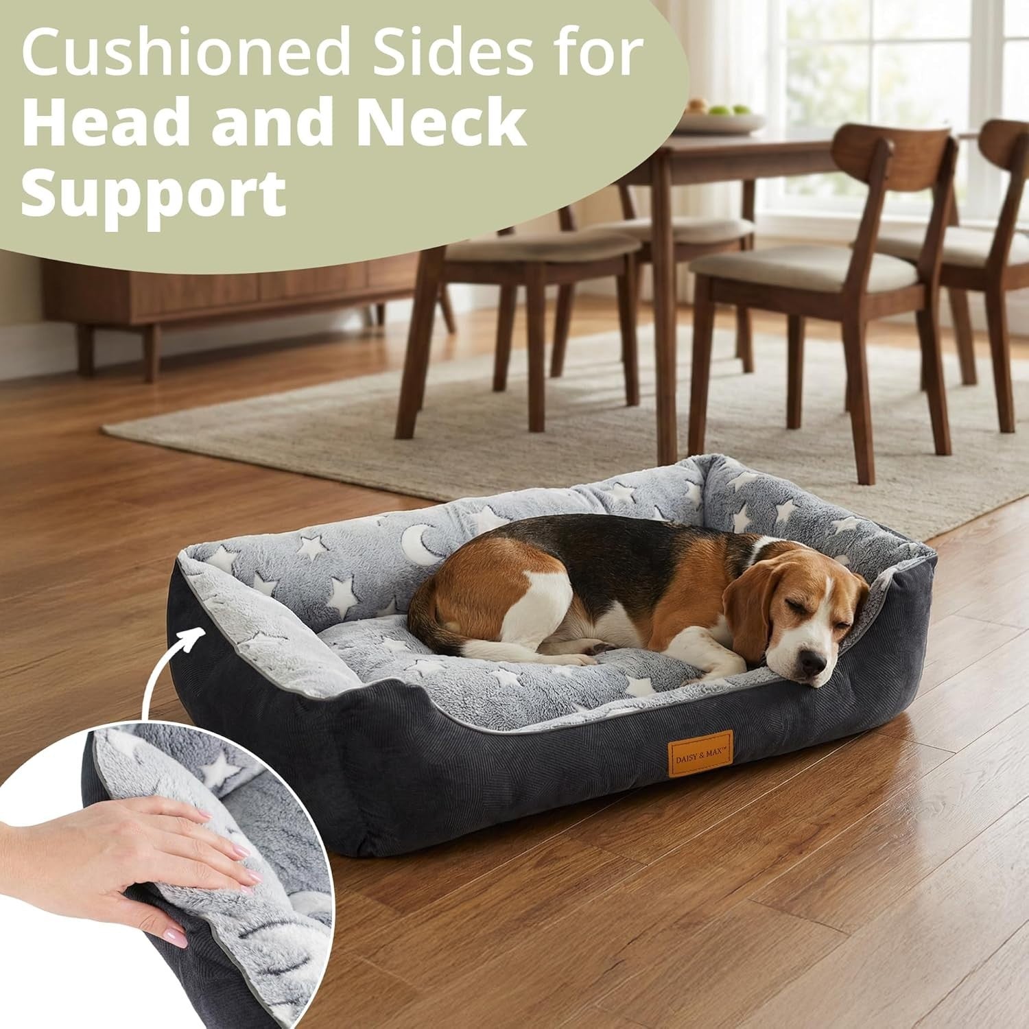 Extra Large Plush Dog Bed 89x64cm Washable Non Slip