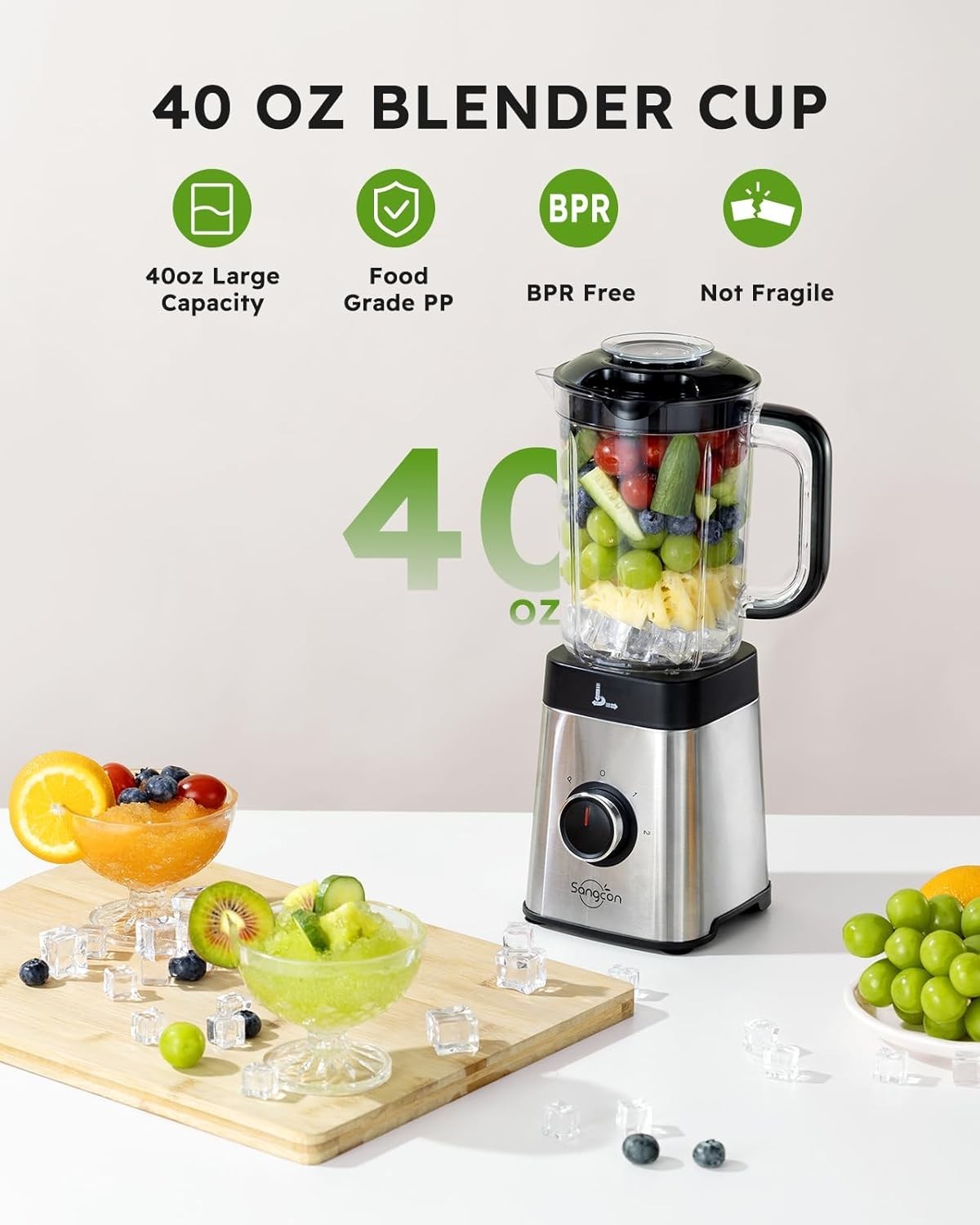 500W 5-in-1 Food Blender Mixer Set Smoothies Ice Veg Fruit Processor Jug
