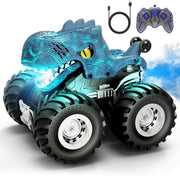RC Dinosaur Car 360° Spin w/ Spray Lights Sound Kids Remote Control Toy 2.4GHz