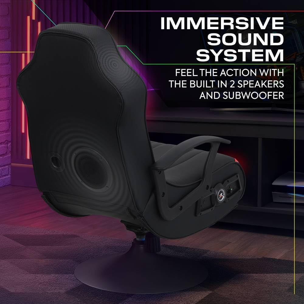 RGB Gaming Chair Pedestal 2.1 Audio LED Lights Faux Leather