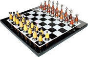 Luxury 15" Black Marble Chess Set – Inlaid Board + Brass & Wooden Handcrafted