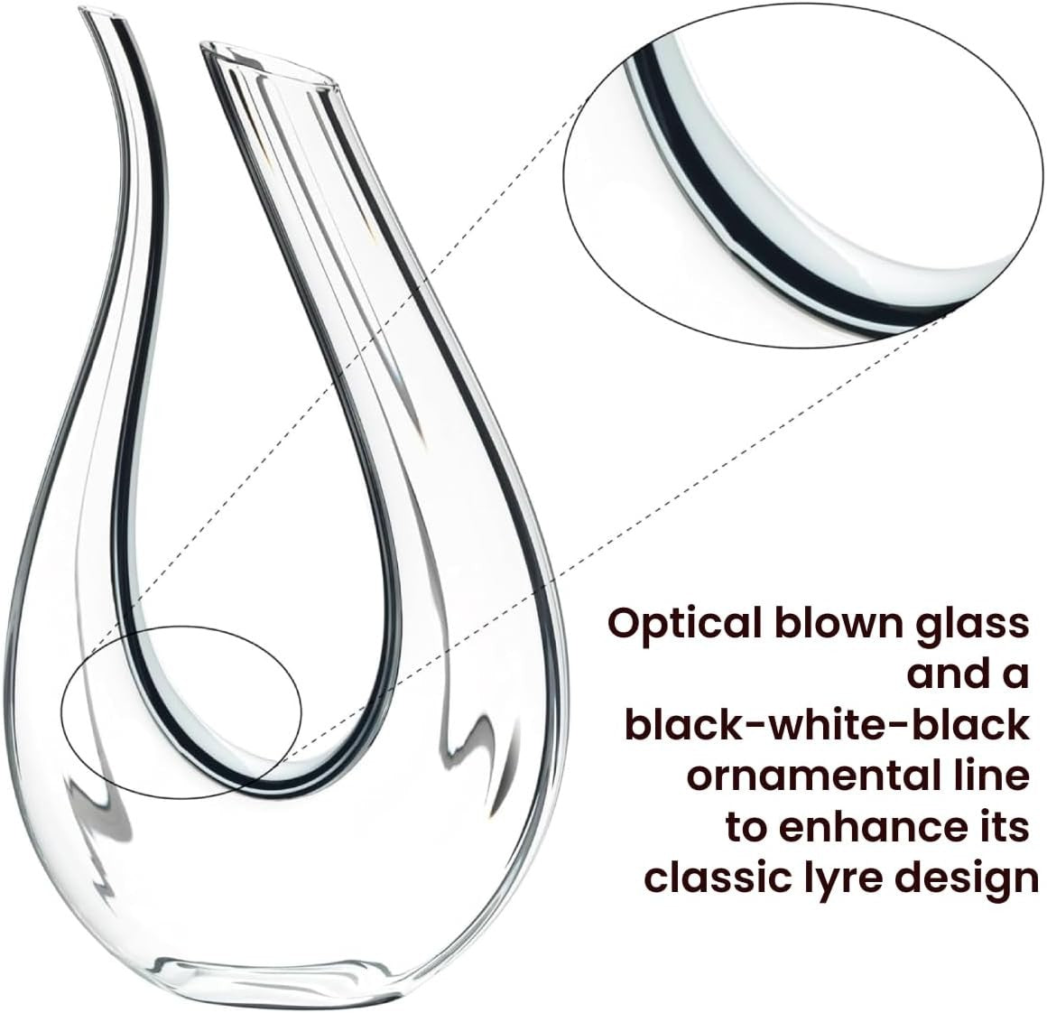 Luxury Crystal Wine Decanter 1.5L Modern Handcrafted Aerator Elegant Gift