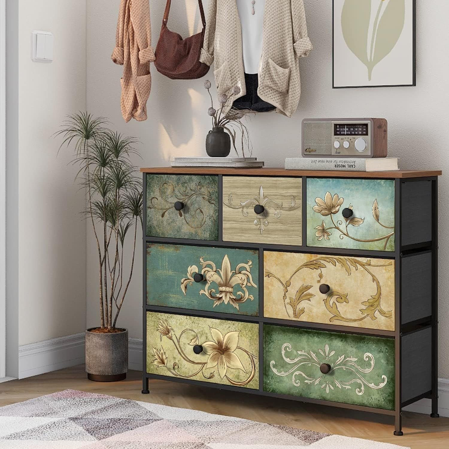7 Drawer Chest Dresser Storage Organizer for Bedroom Kids Room Living Room