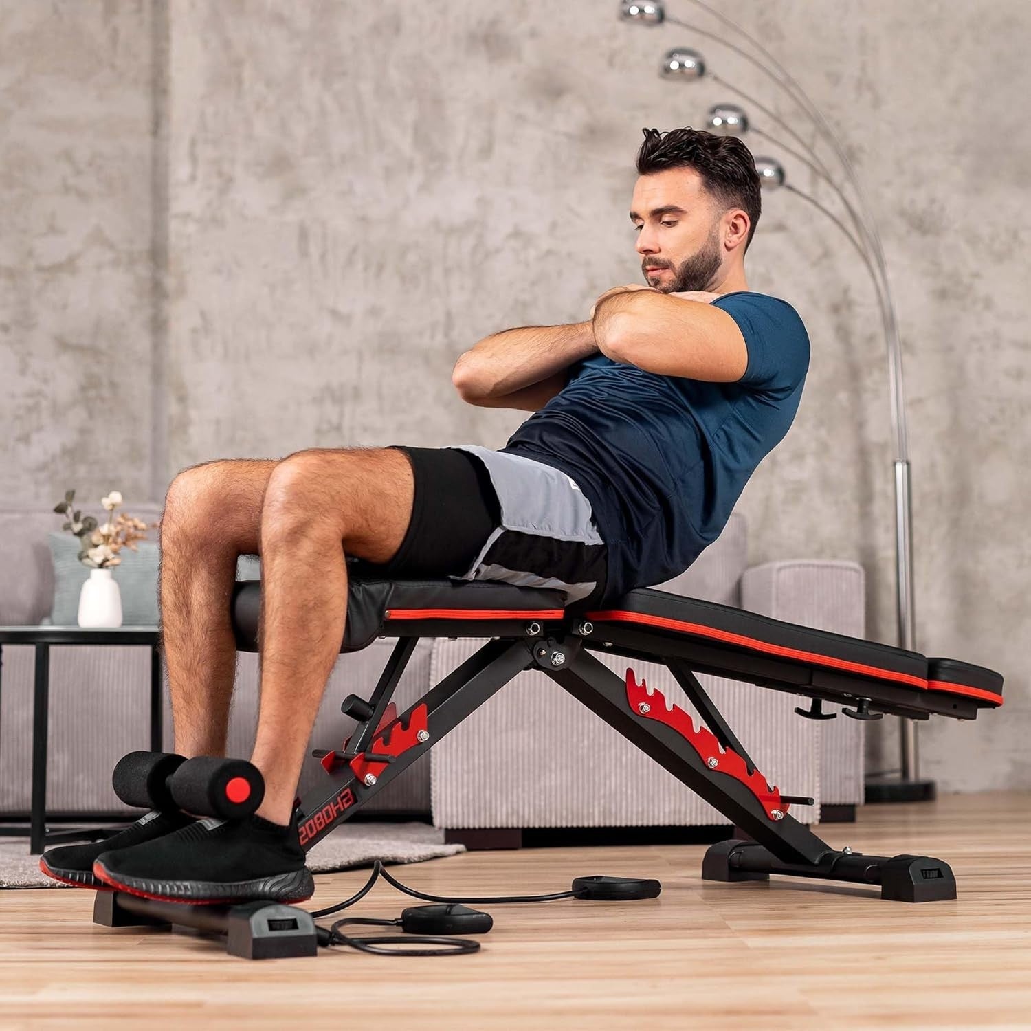 Foldable Multi-Angle Workout Bench 250kg Capacity Home Strength Training