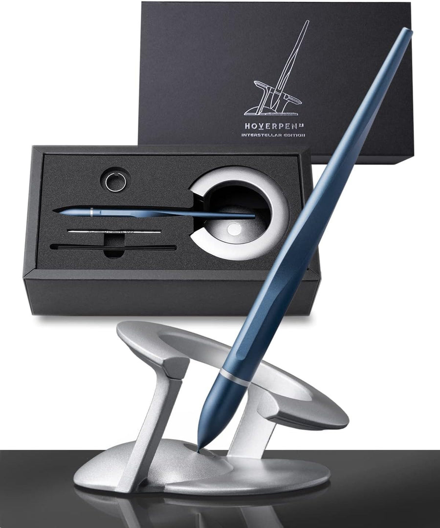 Hoverpen Interstellar Edition Ballpoint Pen Neptune Blue Black Refillable Model