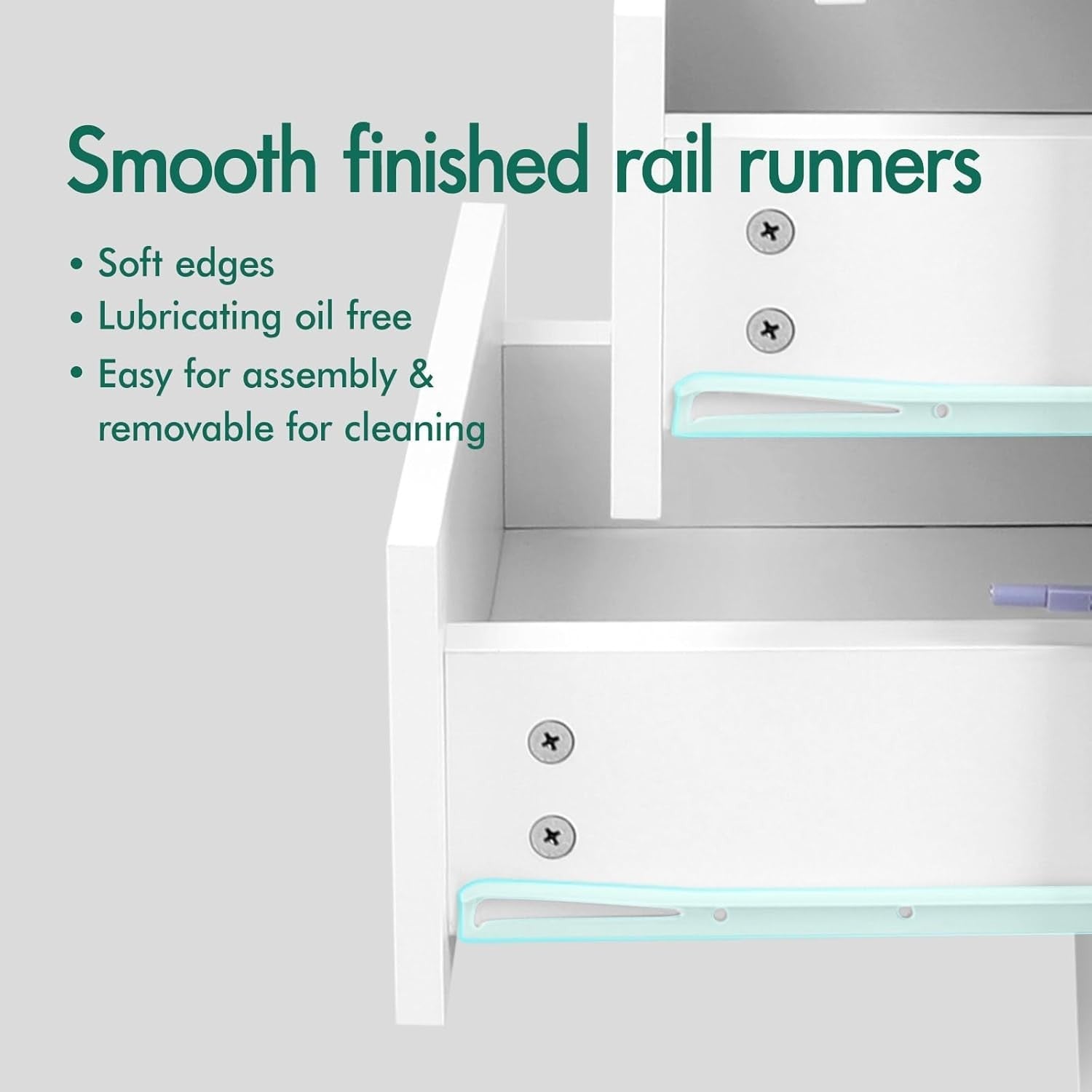 LED Bedside Table with 3 Drawers & RGB Lights | Modern High Gloss Nightstand