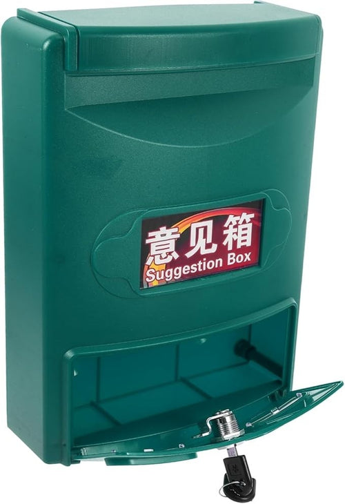 Lockable Wall Mount Mailbox Weatherproof ABS Secure Post Box Green 28.5x21.5x8cm