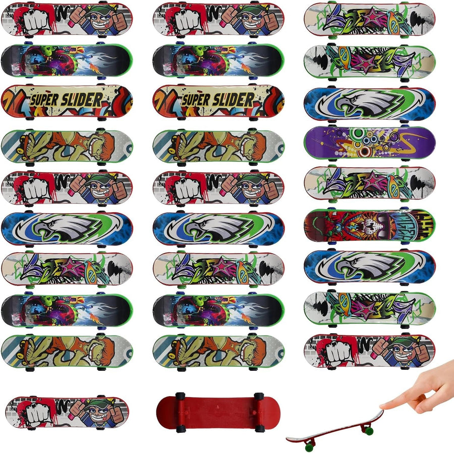 30 Mini Finger Skateboards Set Kids Party Favours Fingerboard Toys Tricks
