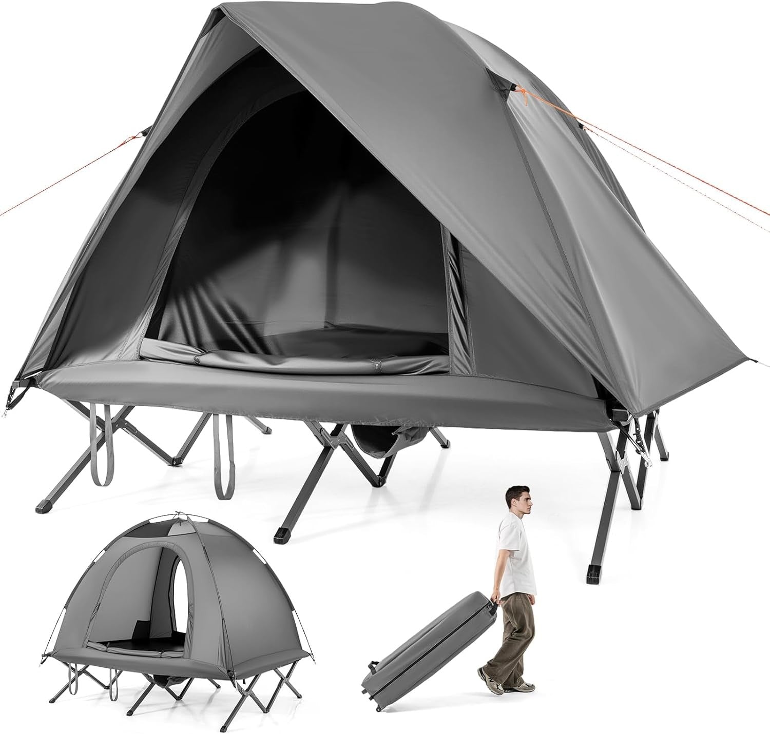 2 Person Elevated Camping Tent Cot Waterproof Foldable
