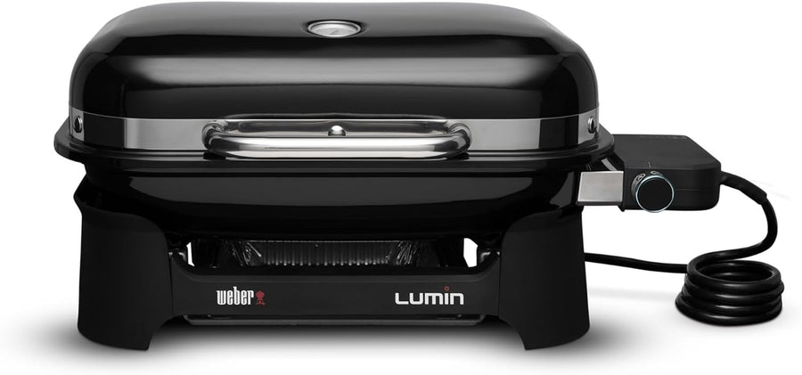 Portable Electric BBQ Grill High Heat Sear Smoke Steam 43x32cm Compact Black