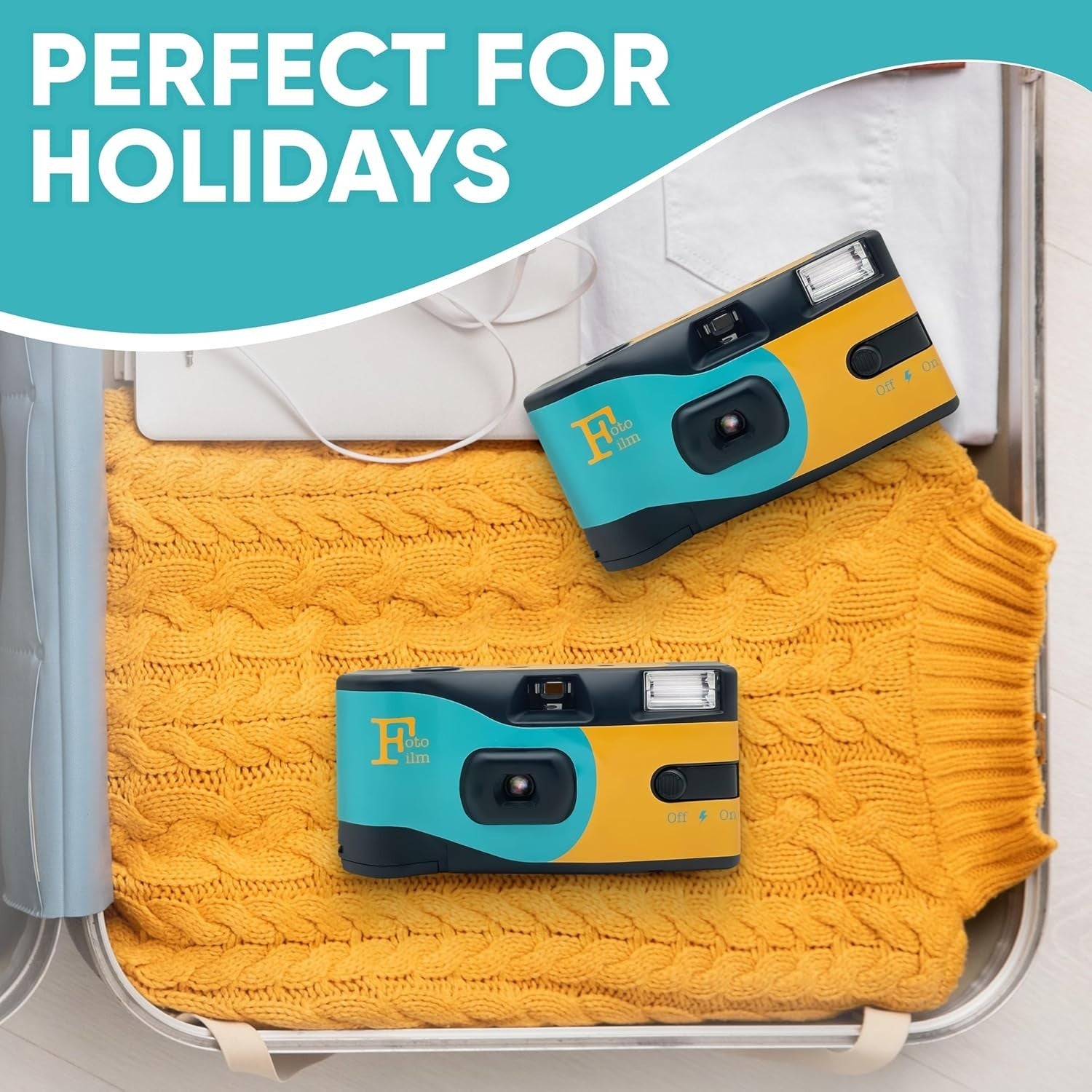 5 Pack Disposable Film Cameras 35mm ISO 400 Flash 27 Exposure Retro