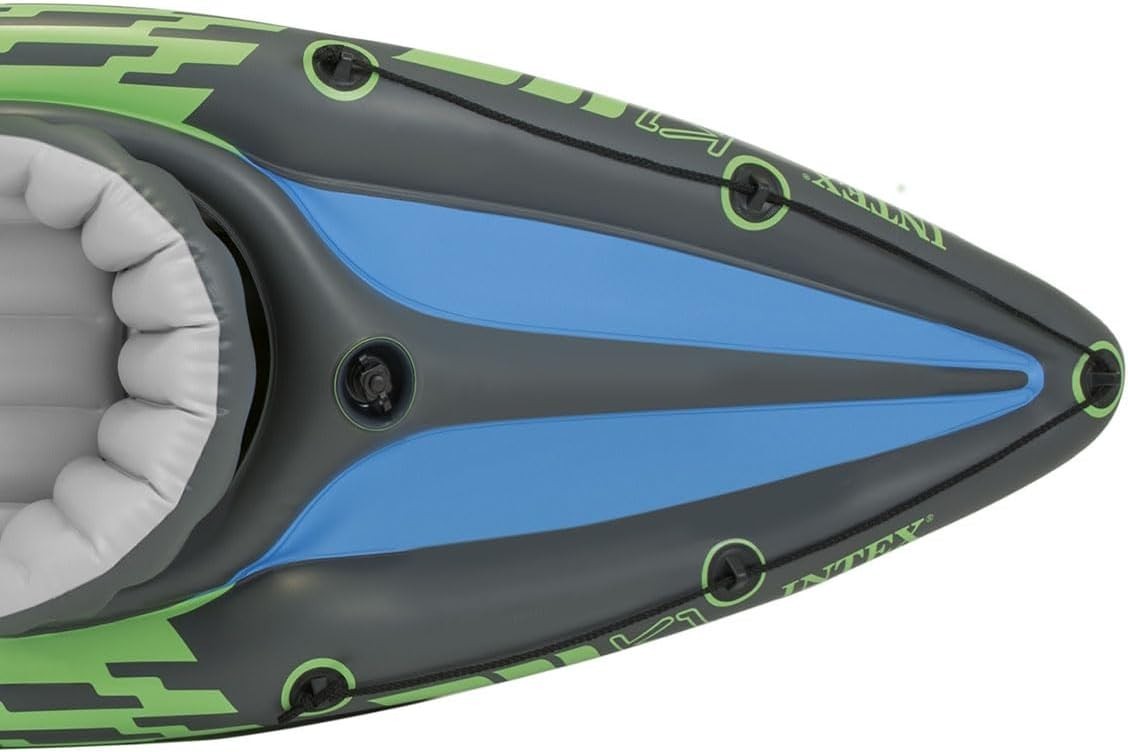 Inflatable Kayak Set 1 Person Canoe w/ Aluminum Oars Hand Pump
