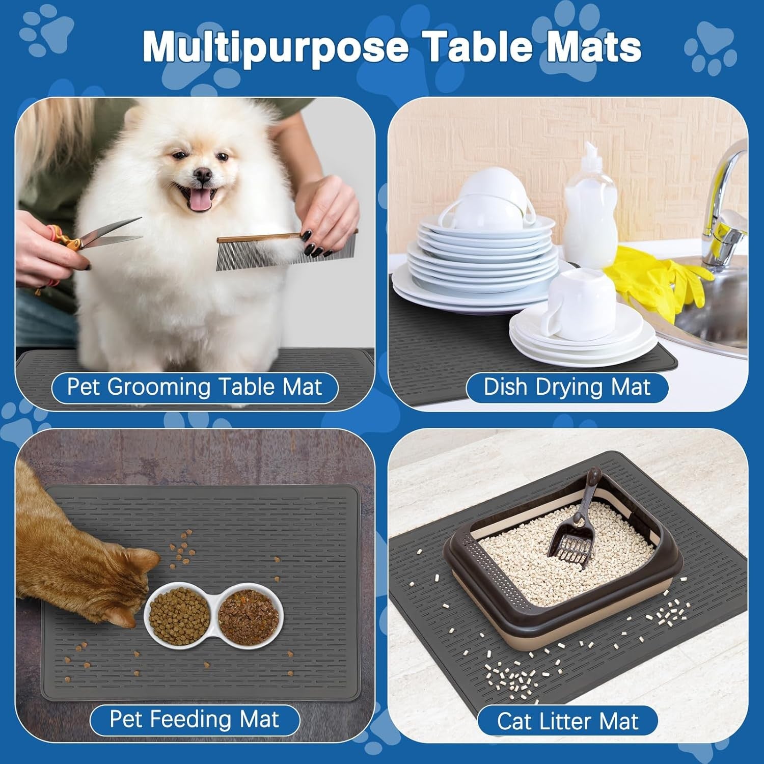 Dog Grooming Table Mat Non Slip Silicone Anti Fatigue Paw Protection