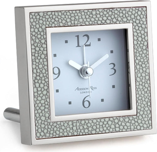 Grey Silent Sweep Alarm Clock Square Analogue Bedside Home Decor