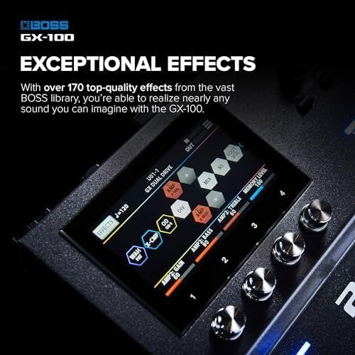Guitar & Bass Effects Processor 32-bit 23 Amp Types 150+ Effects Black