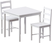 White Dining Table Set 2 Chairs | Compact Kitchen Small Space Furniture