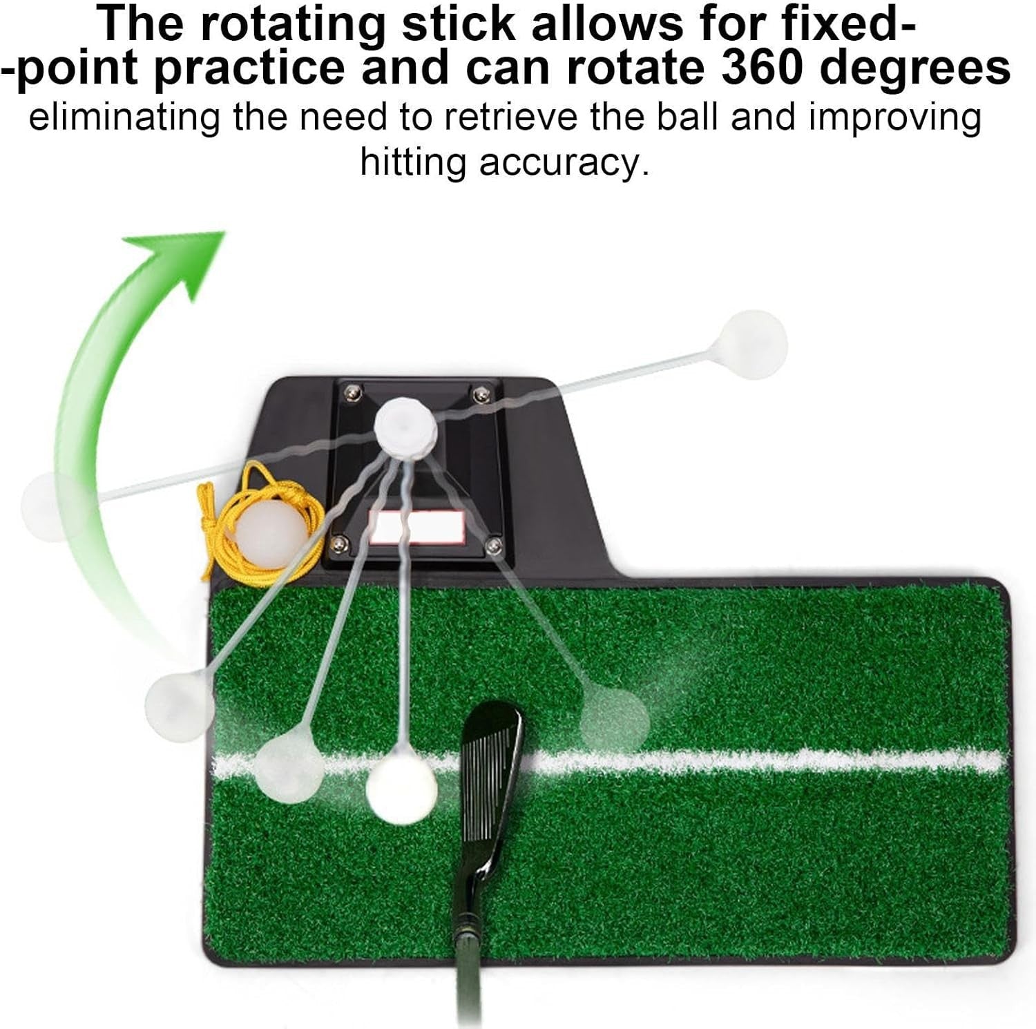 Golf Swing Training Aid Adjustable Hitting Mat Practice Simulator