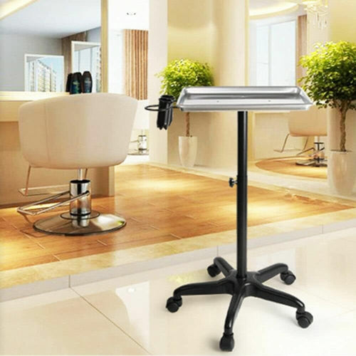 Salon Trolley Rolling Workstation Adjustable Height Aluminum Beauty Tray