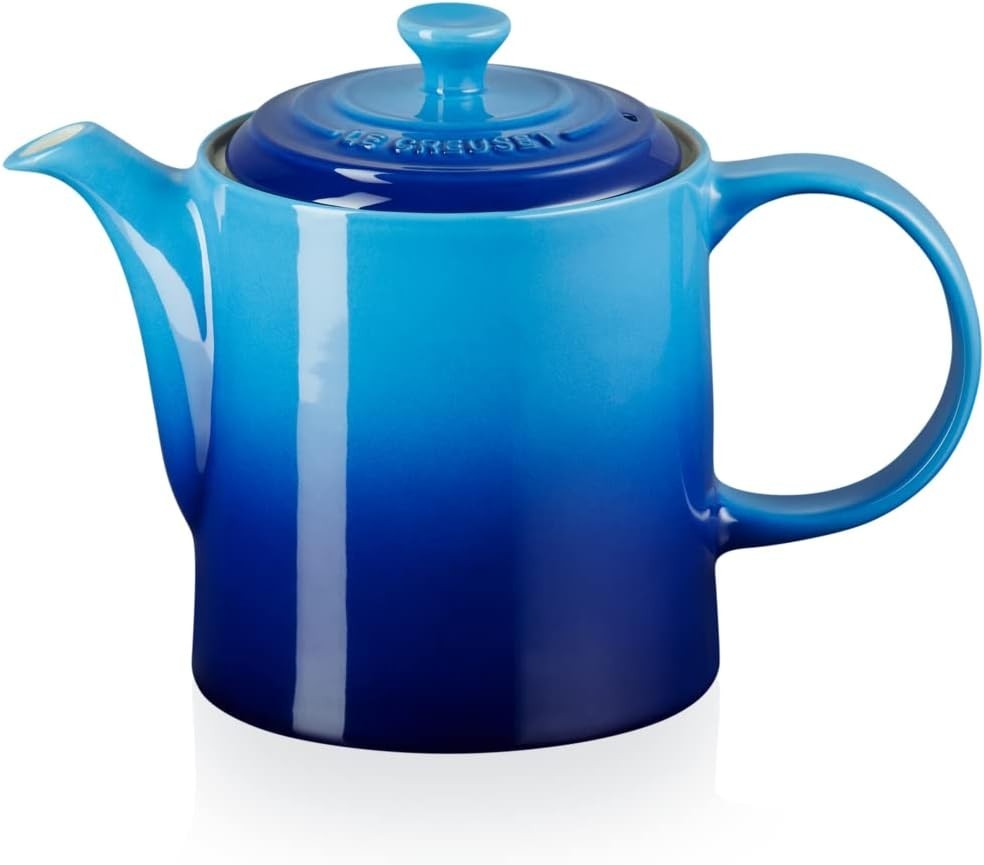 Stoneware Teapot 1.3L 4 Cup Tea Pot Heat Retaining Azure Blue