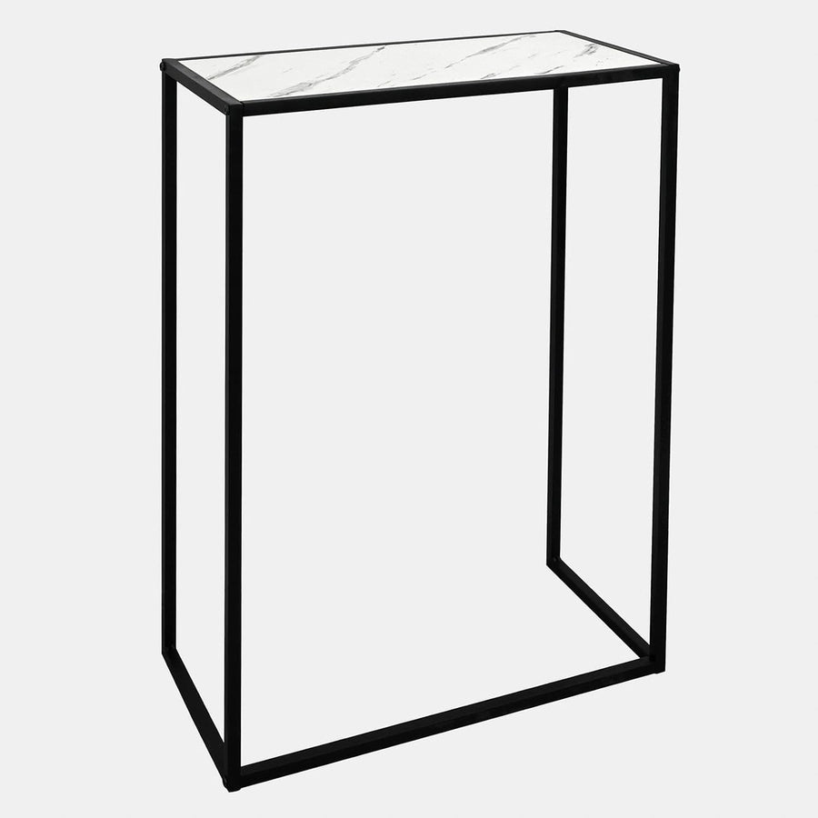 Slim Marble Look Console Table with Sturdy Metal Frame – Space Saving