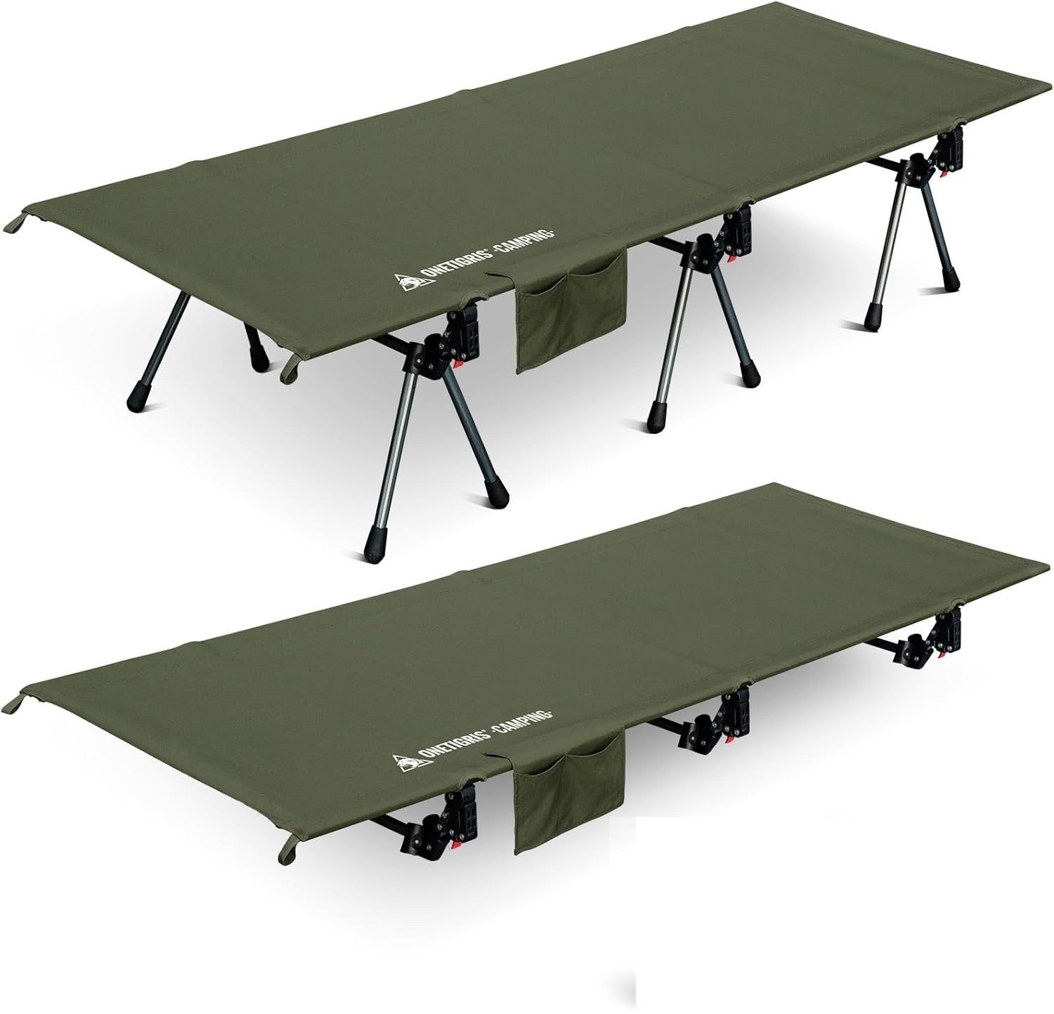 Heavy Duty Folding Camping Cot Adjustable Bed 330lbs Portable Outdoor