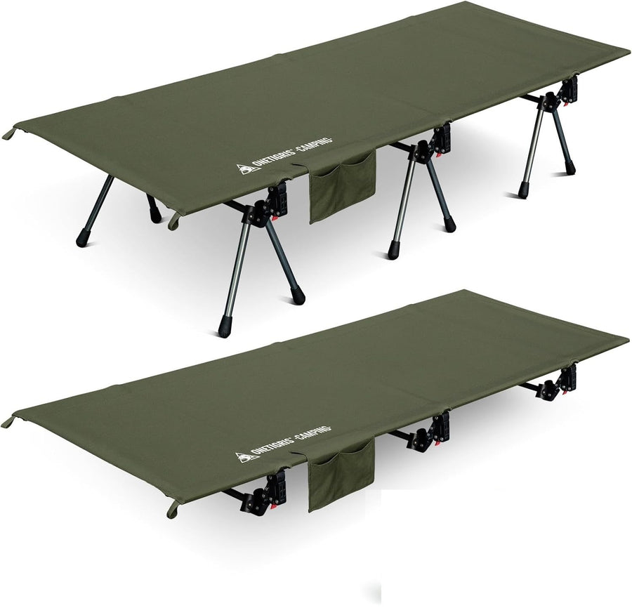 Heavy Duty Folding Camping Cot Adjustable Bed 330lbs Portable Outdoor