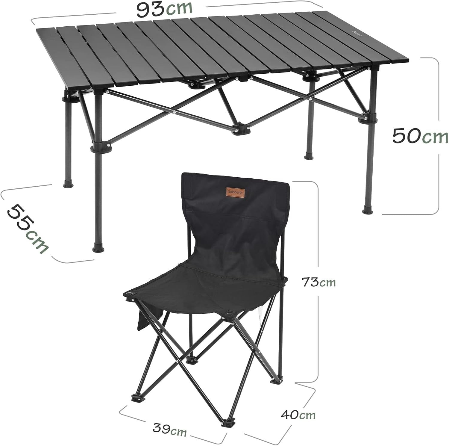 Foldable Camping Table & 4 Chairs Set Portable Outdoor Picnic BBQ Garden