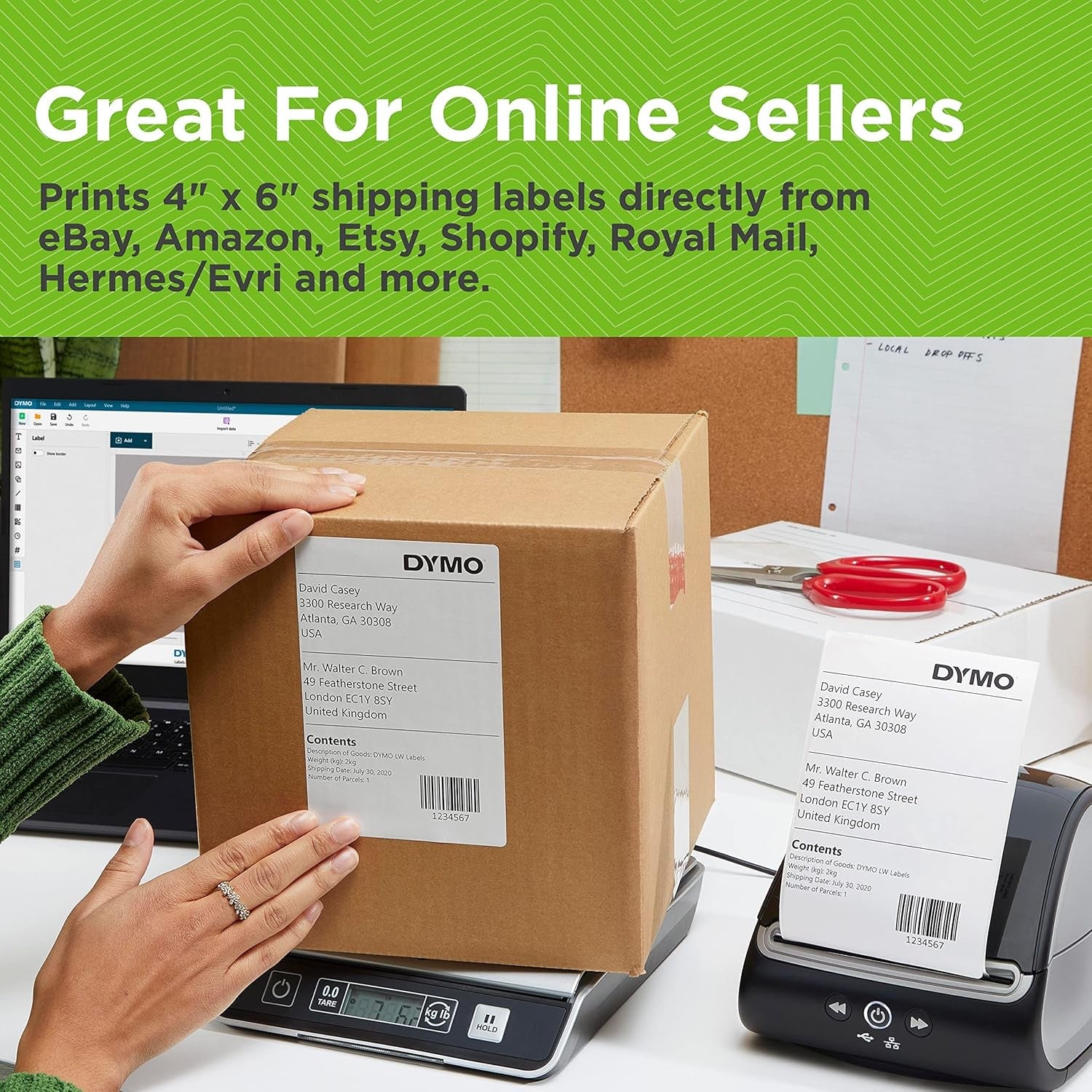 4x6 Thermal Shipping Label Printer USB with Labels UK Plug