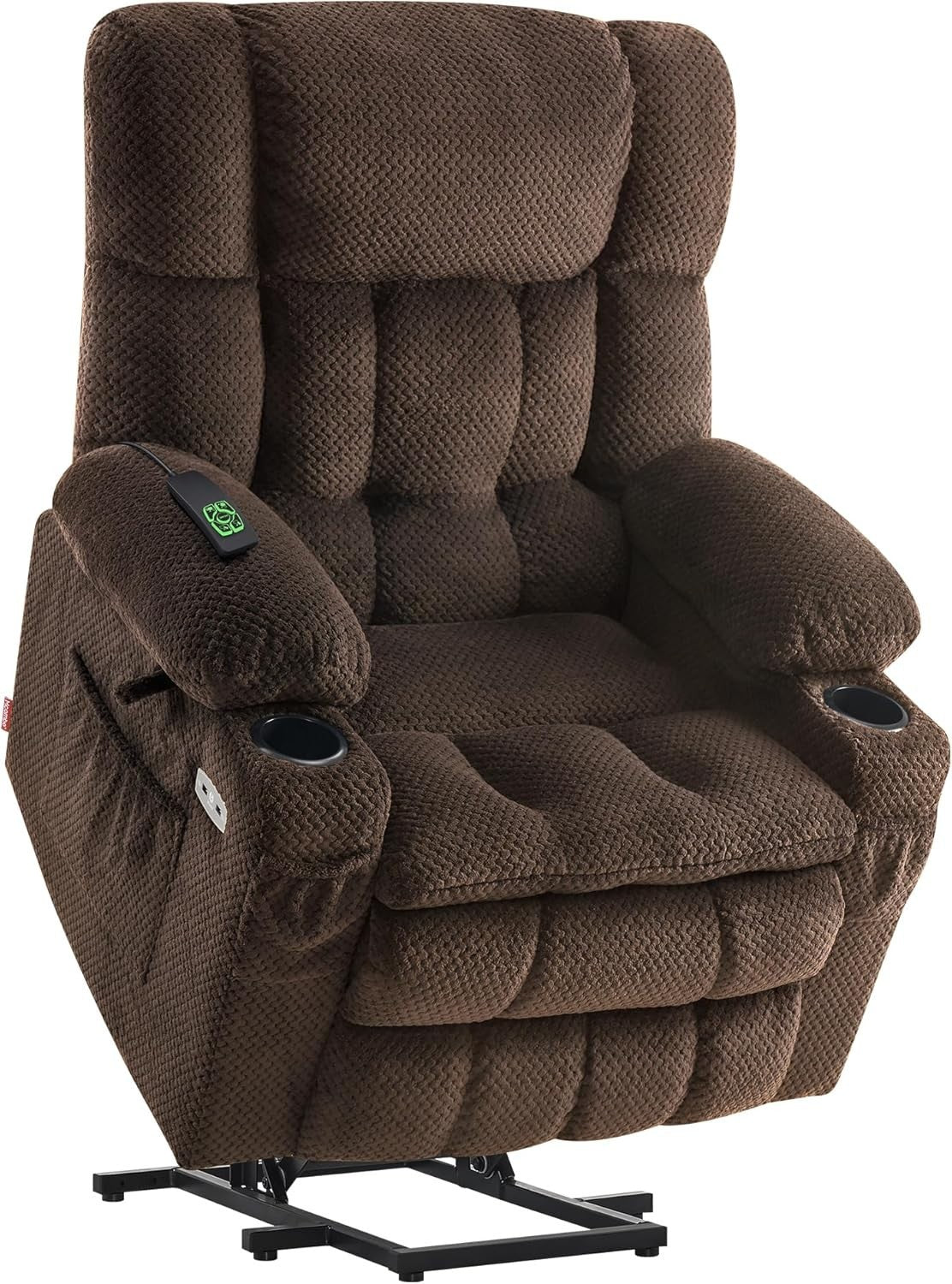 Dual Motor Lift Recliner Chair Heat Massage Elderly Riser USB Large Footrest