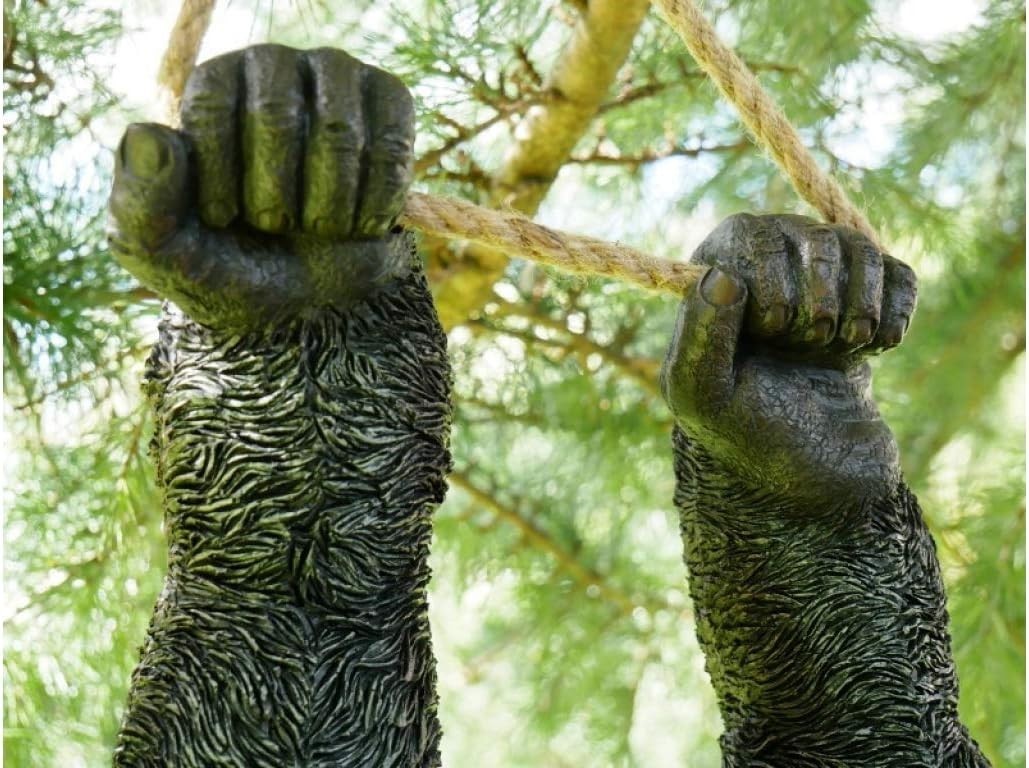 Large 66cm Climbing Gorilla Hanging Garden Ornament Outdoor Resin Statue Decor