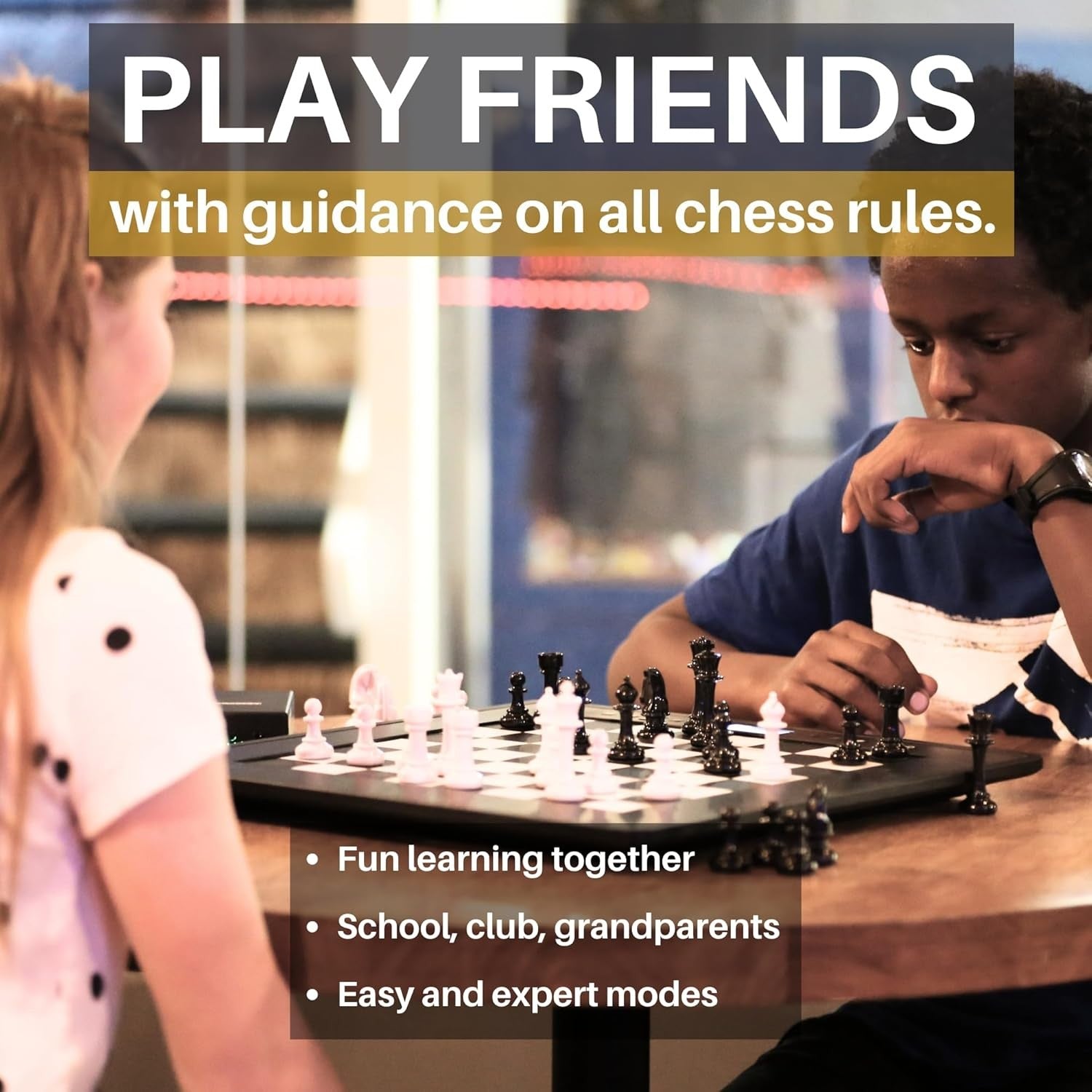 Electronic Chess Computer with LED Move Display & Adjustable Skill Levels