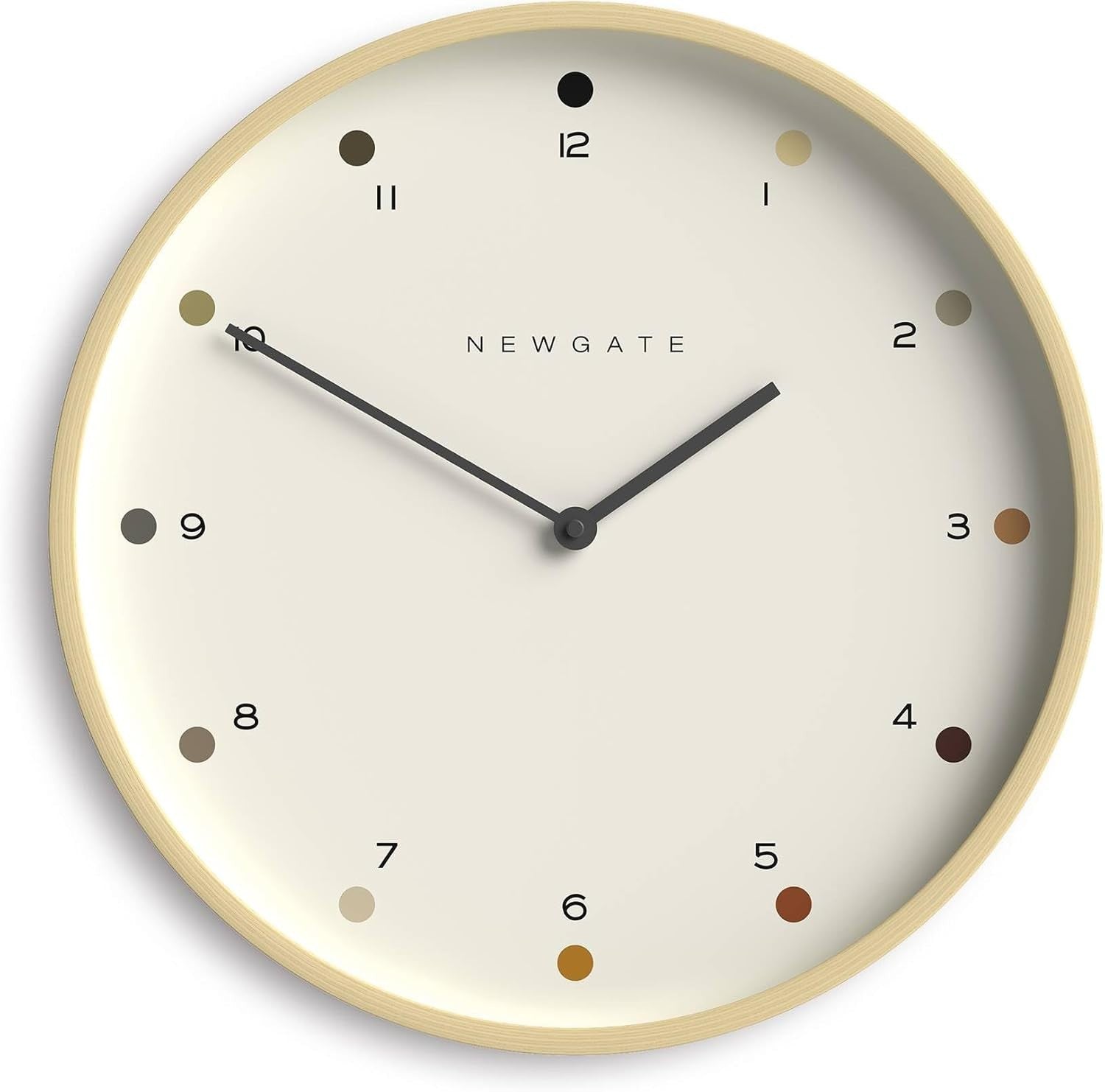 40cm Silent Wall Clock Minimalist Plywood Dot Dial Scandinavian Design