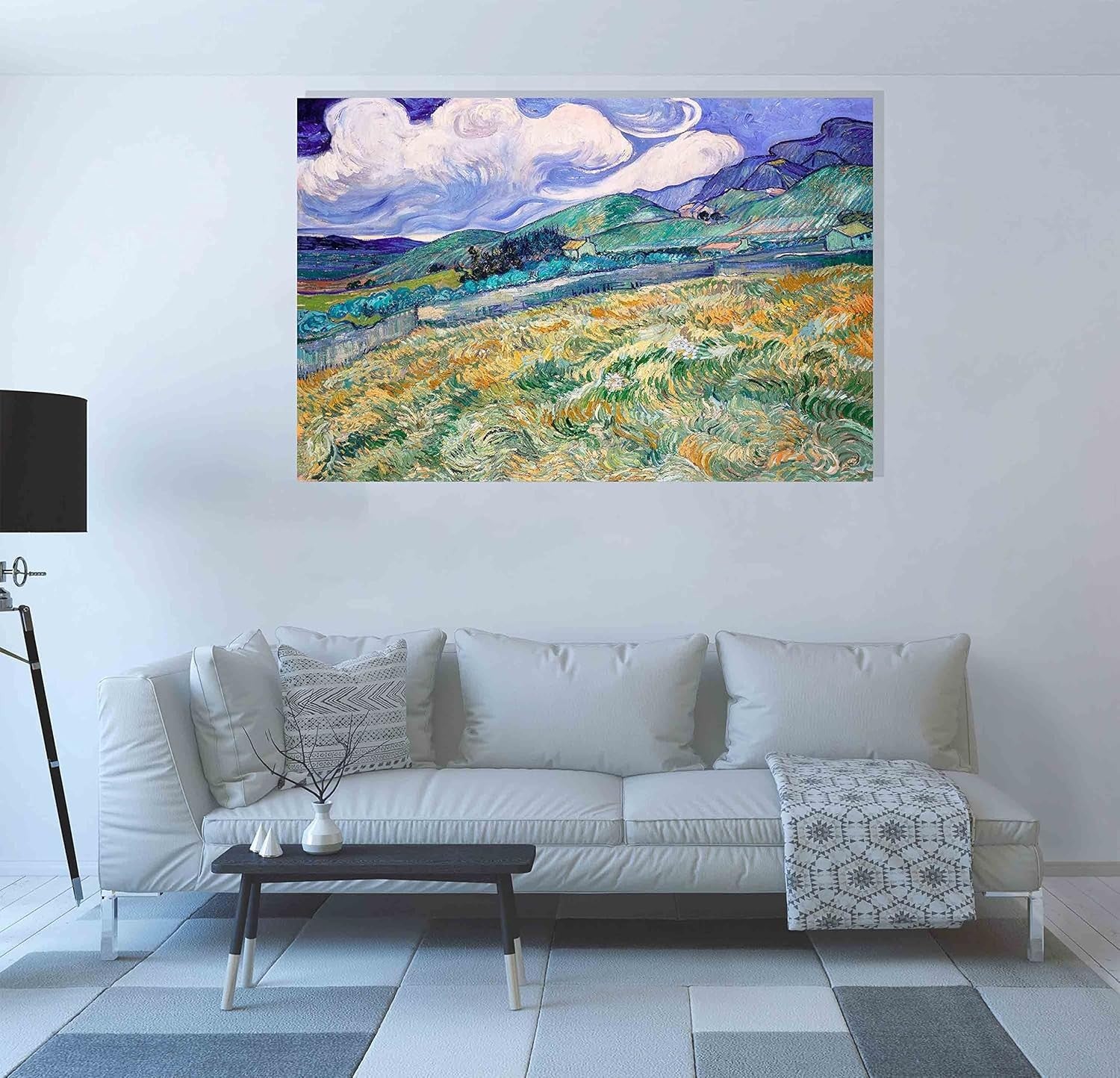Van Gogh Landscape from St Remy Canvas Wall Art 60x40cm Framed