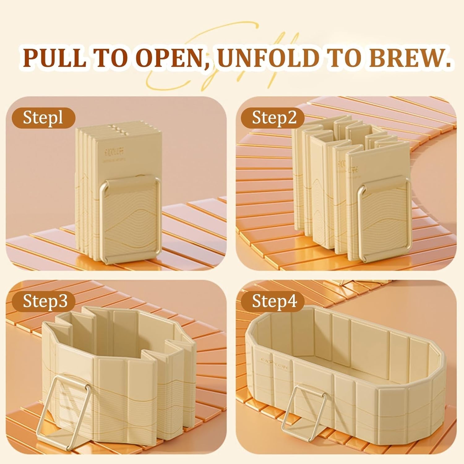 Foldable Adult Spa Bath Tub 1.5M Champagne Gold Portable Deep Soaking