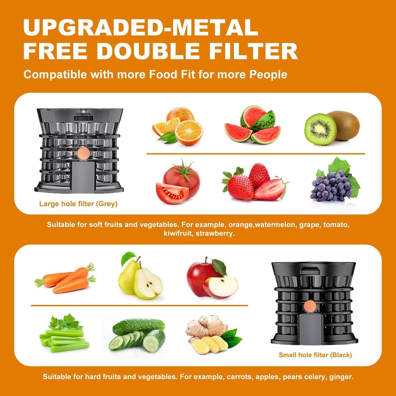 Cold Press Juicer 103mm Wide Chute Whole Fruit Slow Juicer 250W Quiet
