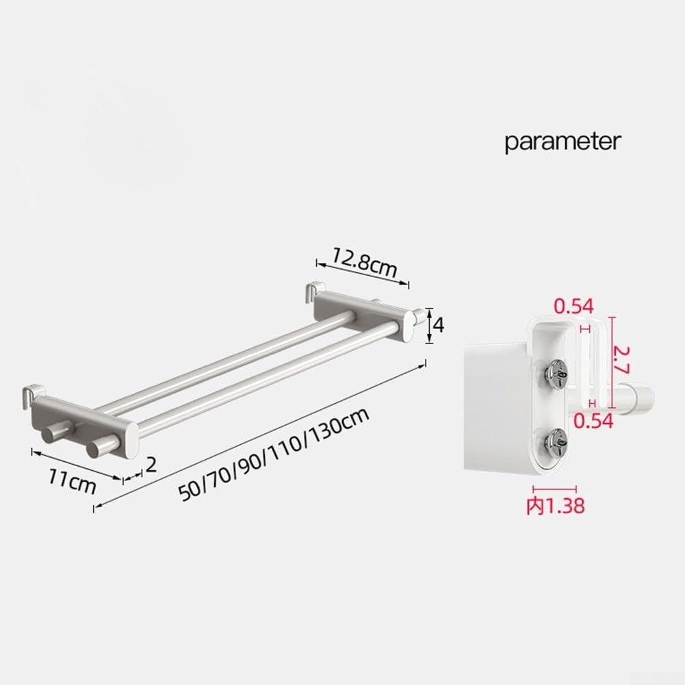 Double Bar Radiator Towel Rail Clothes Dryer – Adjustable, Space-Saving 62cm