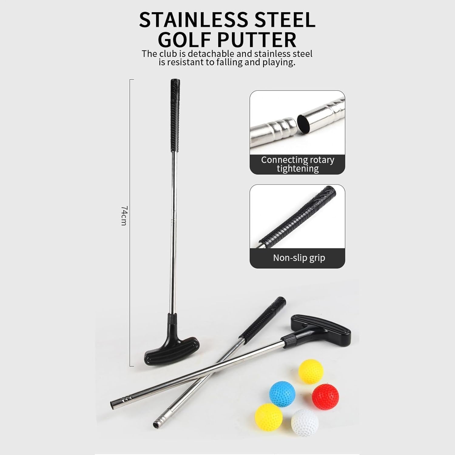 Golf Putting Mat Indoor Outdoor Practice Set w Balls Flags Cups Training