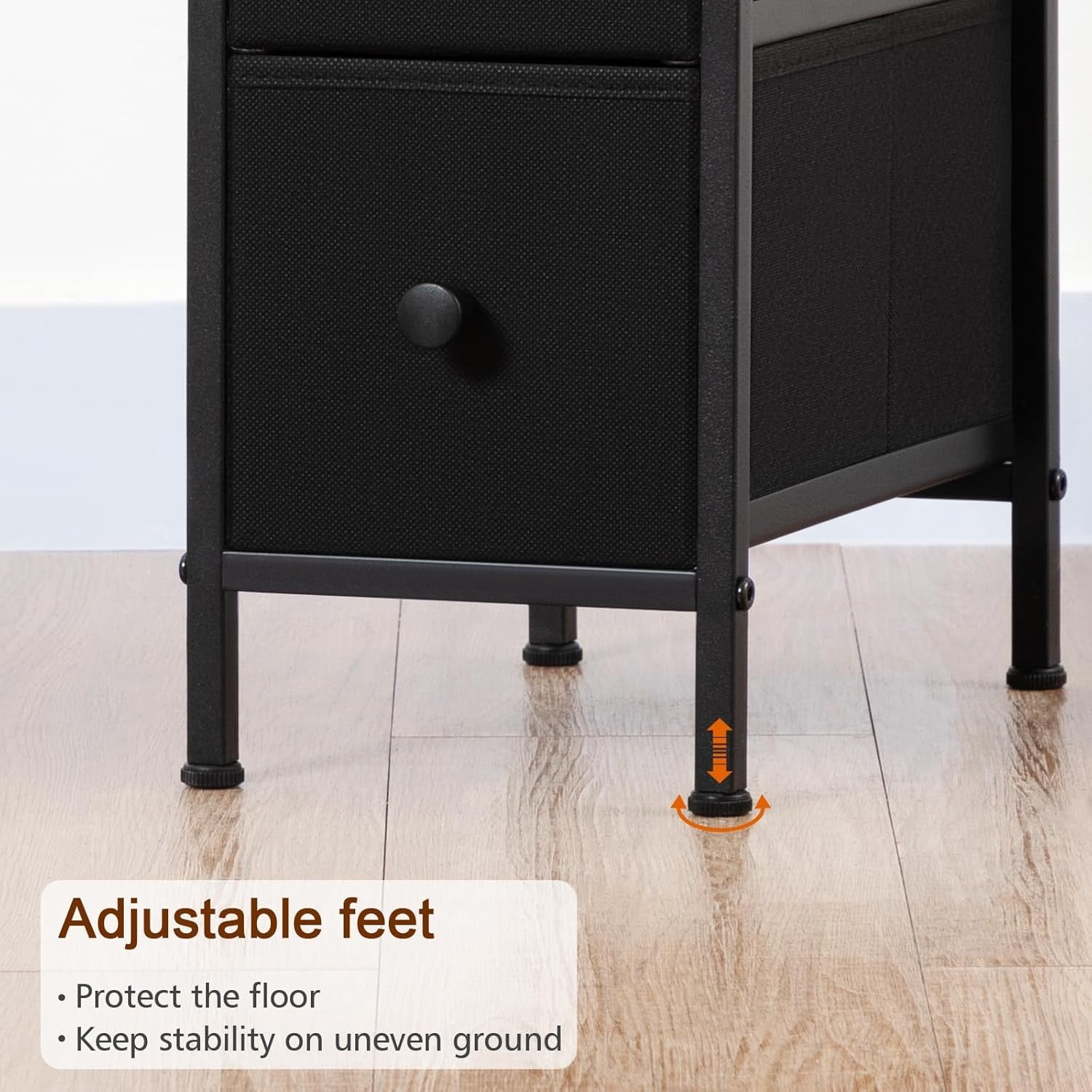 Slim LED Bedside Tables Set of 2 with USB Charging, 3 Drawers & Storage Shelf