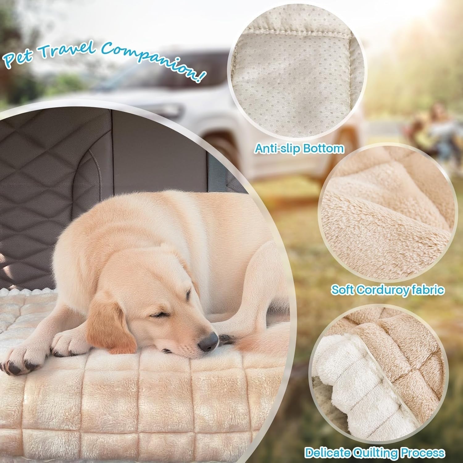 Dog Car Back Seat Bed Mat Non Slip Travel Pet Cover 138x63cm
