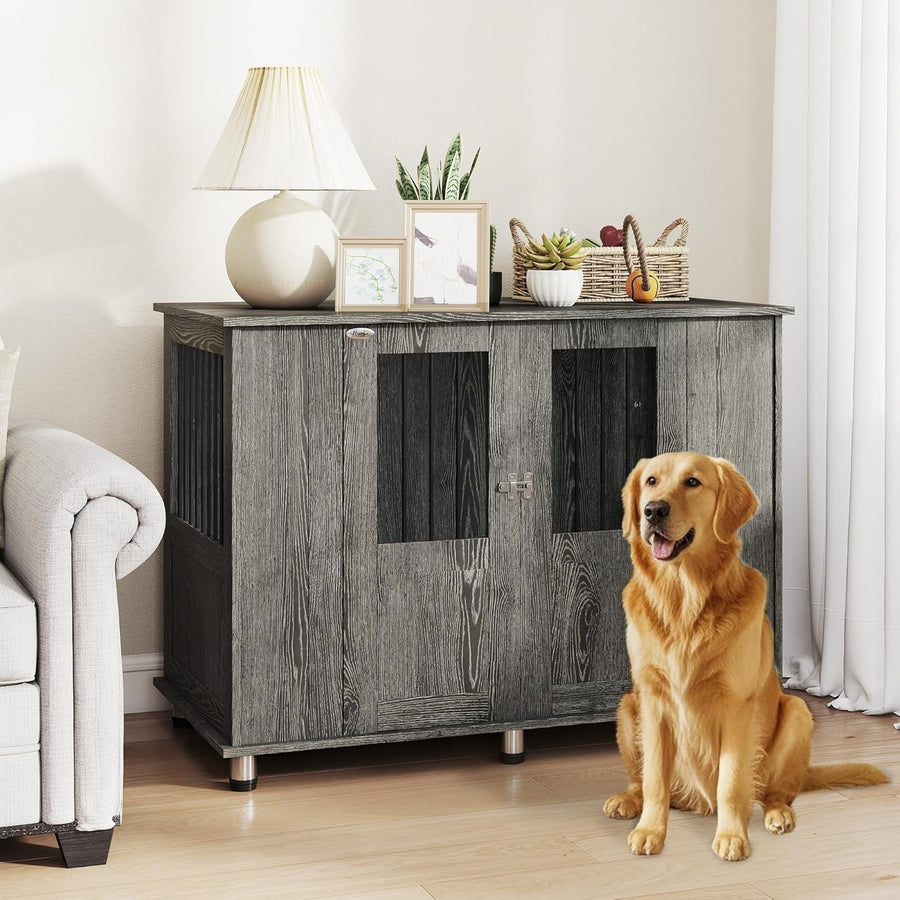 XL Dog Crate Furniture Table 114x60x82cm – Indoor Kennel for Large Breeds