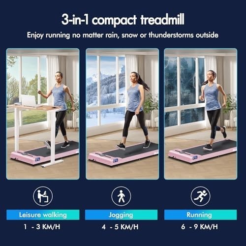 3-in-1 Walking Pad Treadmill 9km/h Quiet 2.2HP Foldable Wide Belt App Control