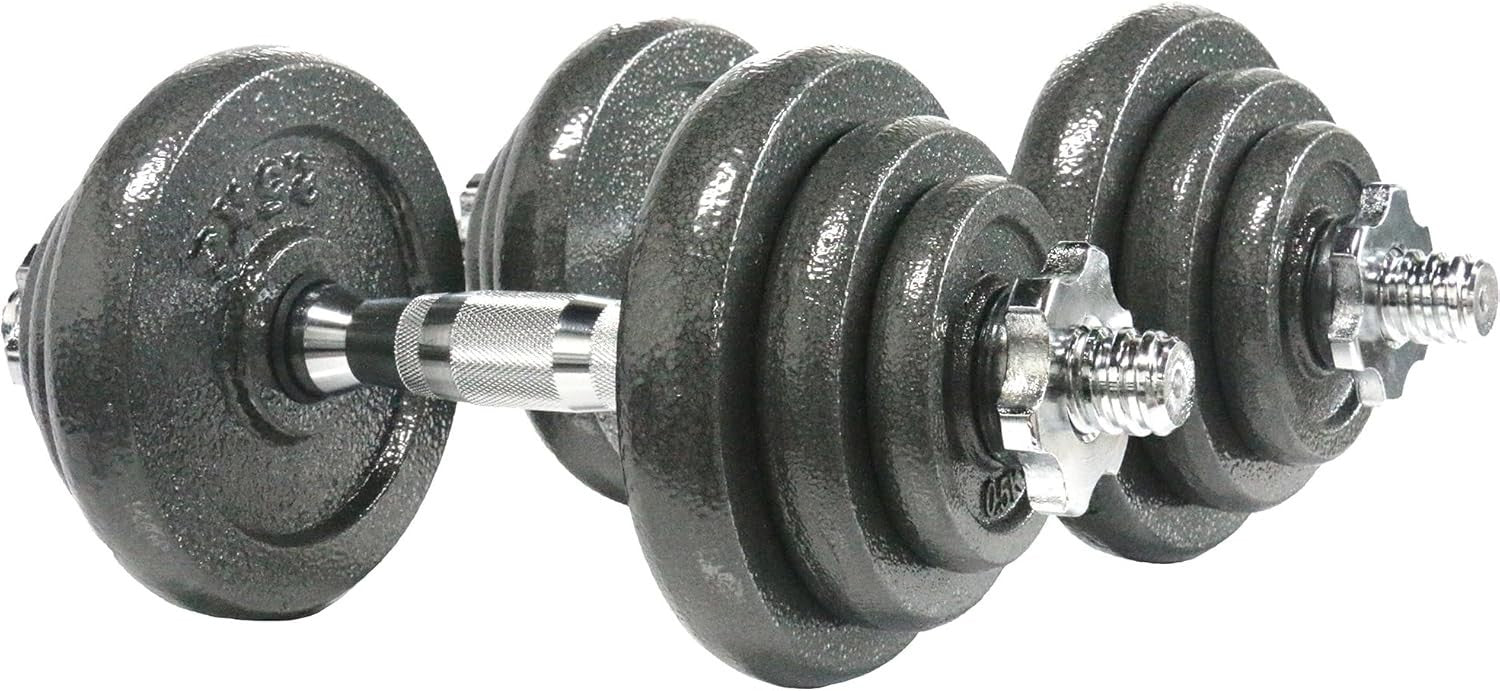 20kg Adjustable Dumbbell Barbell Set Cast Iron Weights Home Gym