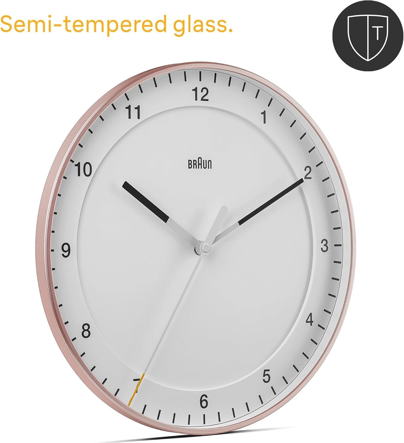 30cm Silent Sweep Wall Clock Modern Rose White Easy Read Minimalist Home Office