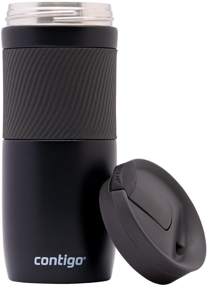 Insulated Travel Mug 470ml Matte Black Leakproof Coffee Cup
