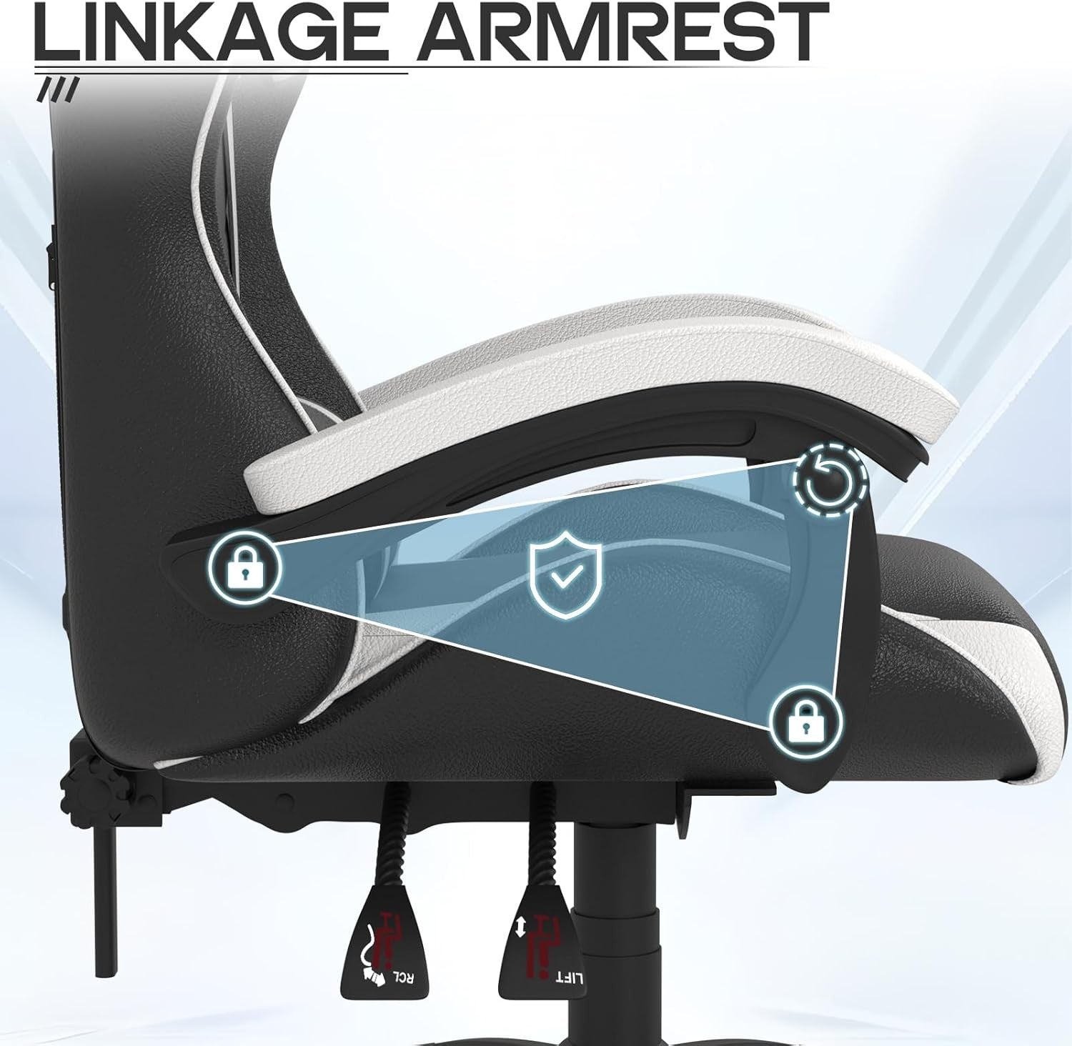 Ergonomic Gaming Chair White Reclining Office Chair w/ Lumbar
